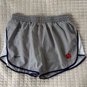 Nike Clemson Women's Gray and White Athletic Shorts